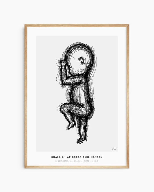 Fødselsplakat i skala 1:1 – din babys virkelige størrelse