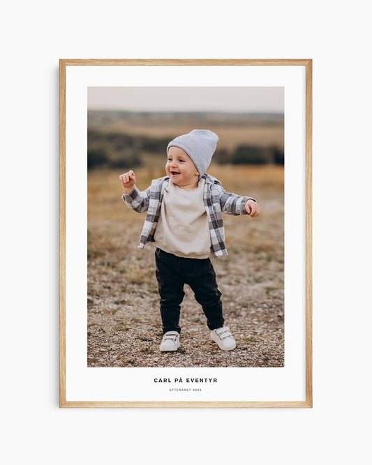 Fotoplakat med eget billede og tekst, forevig dine bedste familiefotos i en vægdekoration