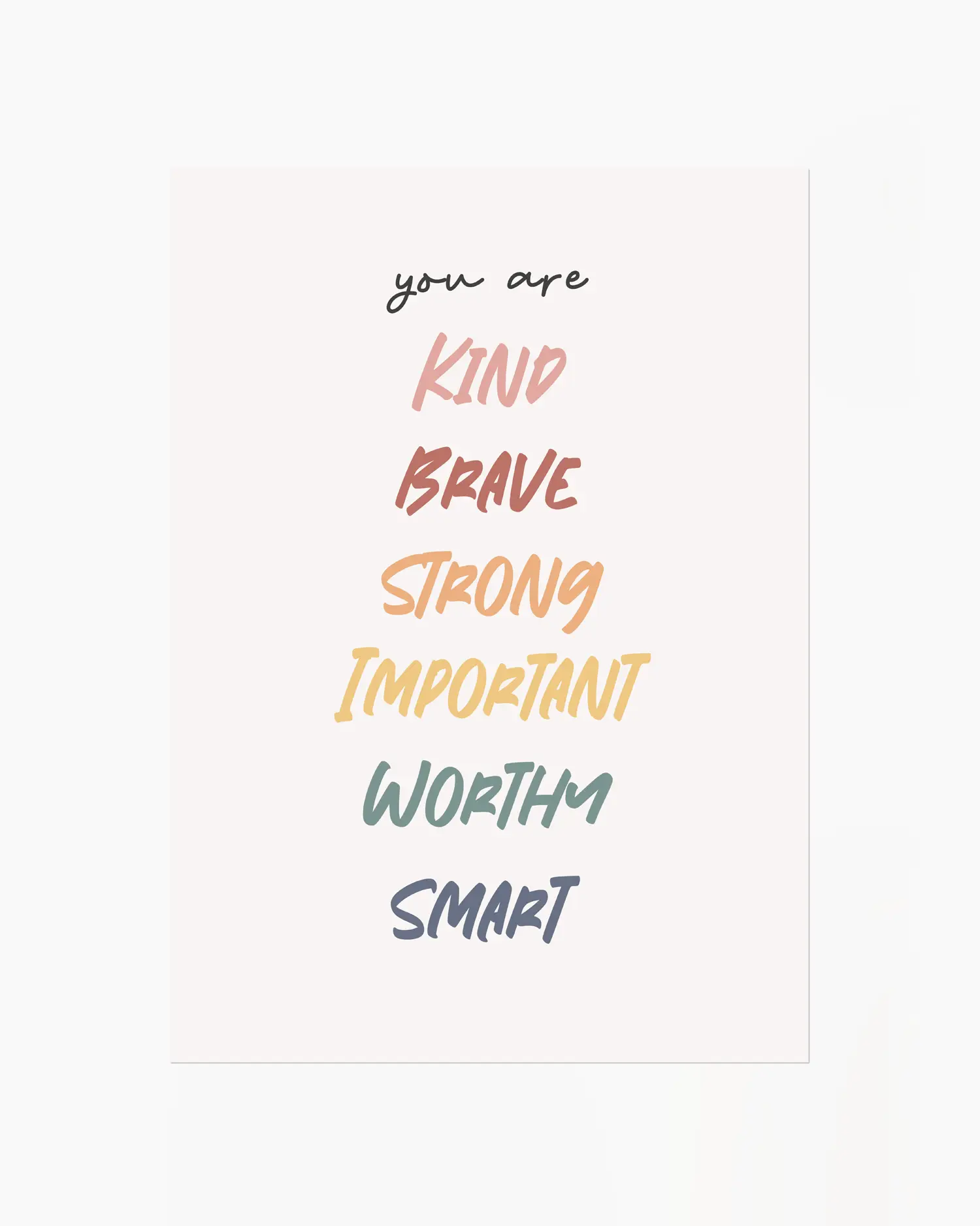Motivational text on a light pink background