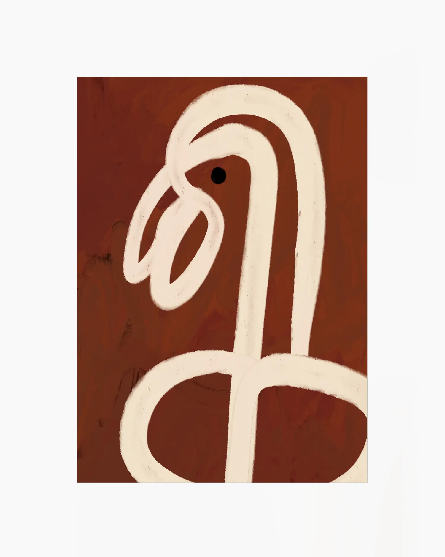 Abstract design with white curved lines on a brown background