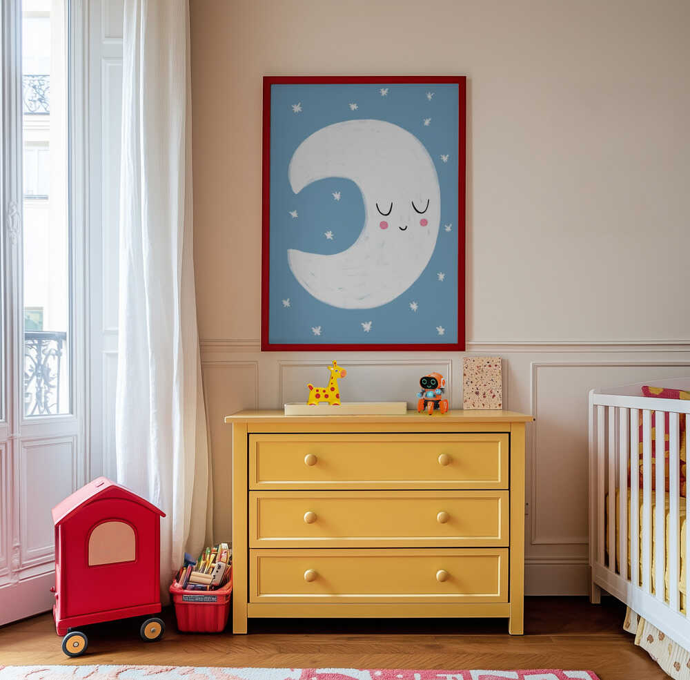 Lille Blå Måne Plakat