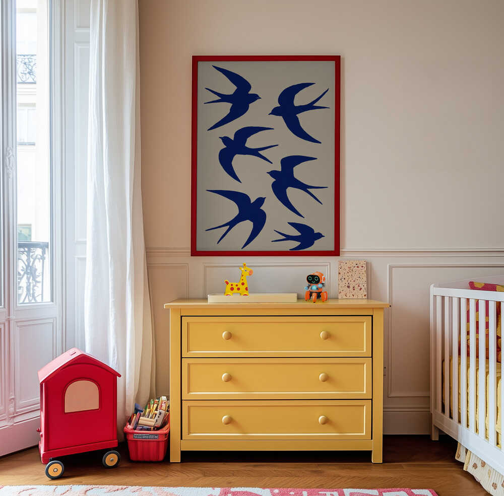 Blå Svale Flugt Plakat