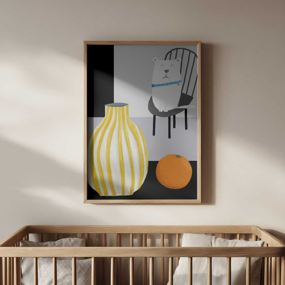 Sjov Hvid Hund Plakat