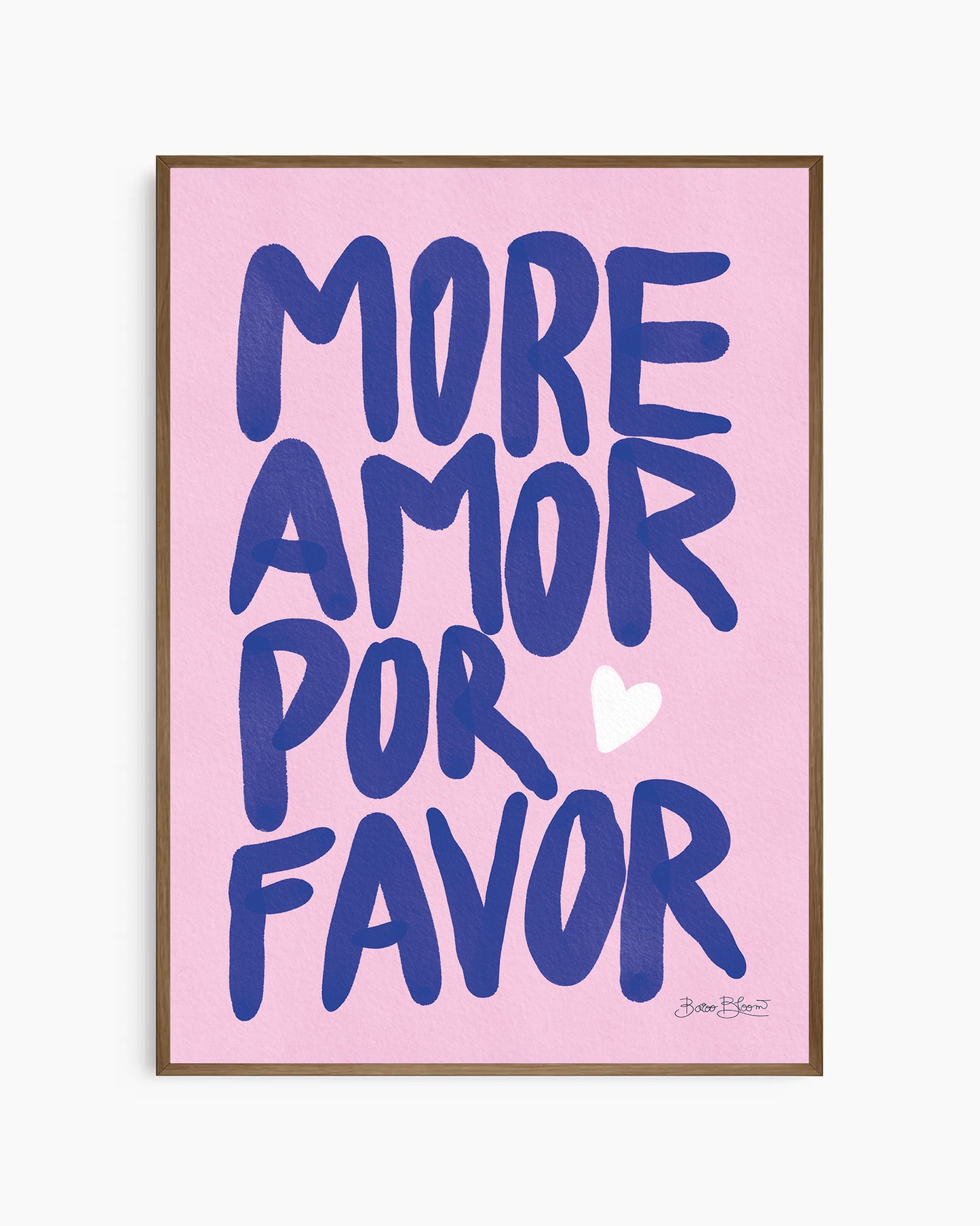 More Amor Por Favor Lyserød Plakat