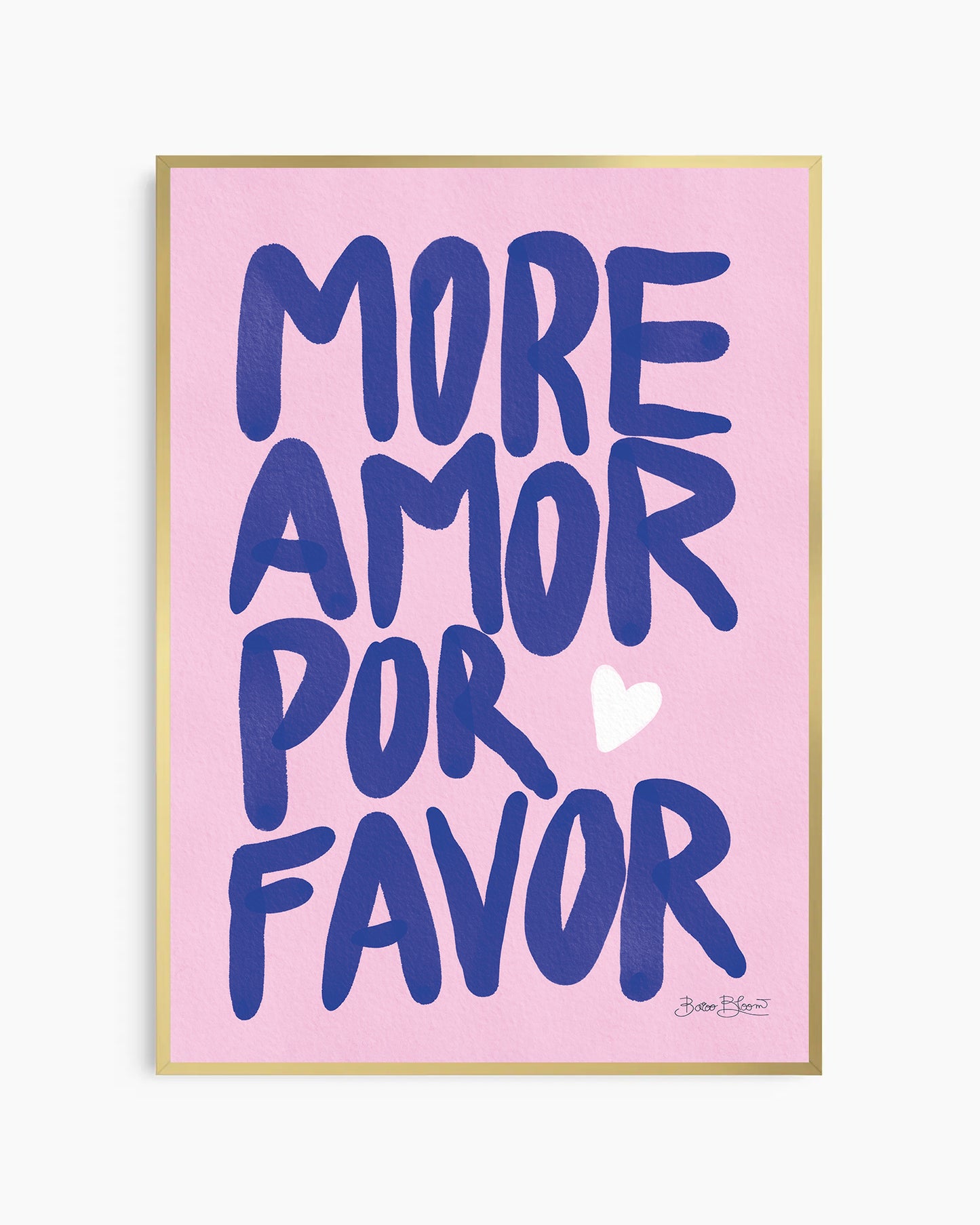 More Amor Por Favor Lyserød Plakat