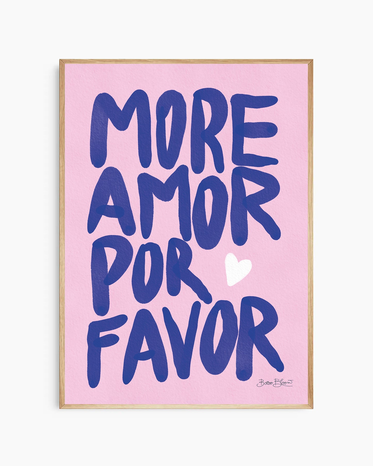 More Amor Por Favor Lyserød Plakat
