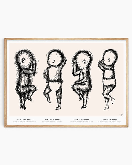 Sketch styled baby print