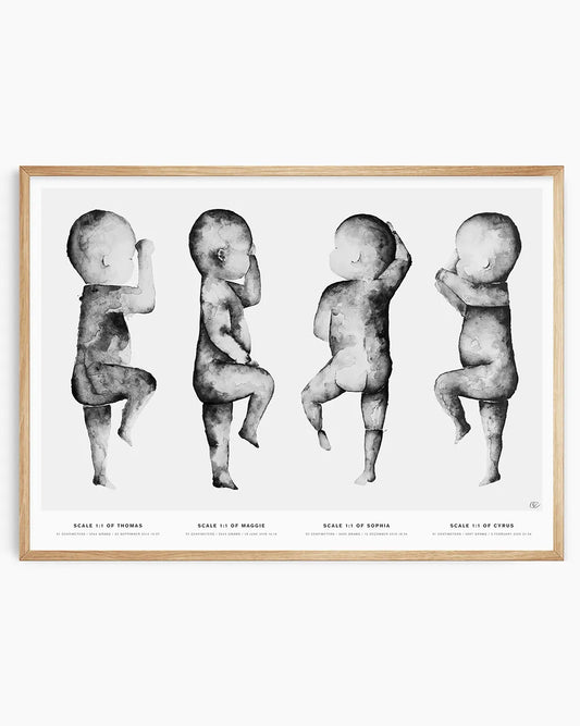 Birth print with 4 children