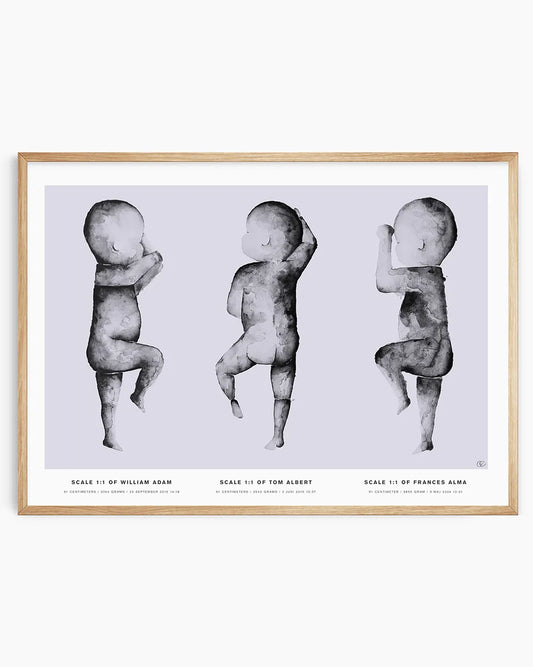 birth poster with colored background