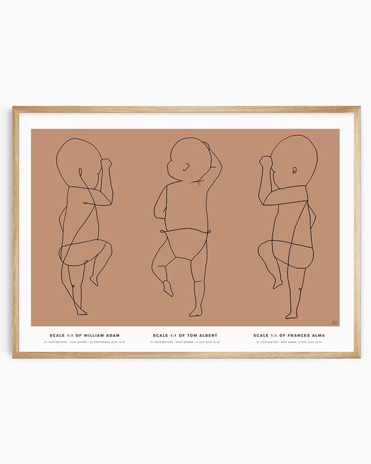Baby poster with three different illustrations