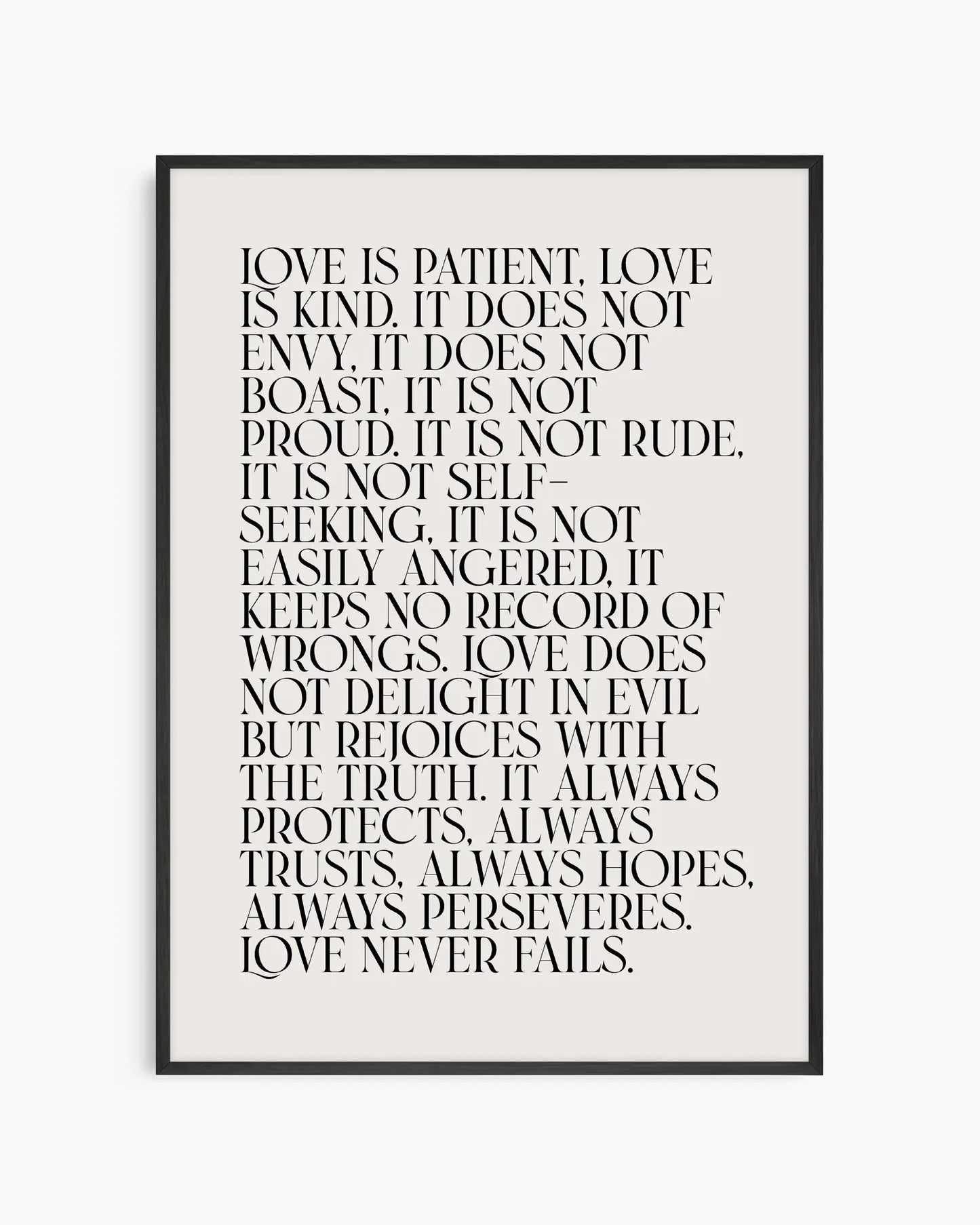 Framed text poster with philosophical quote on a white background