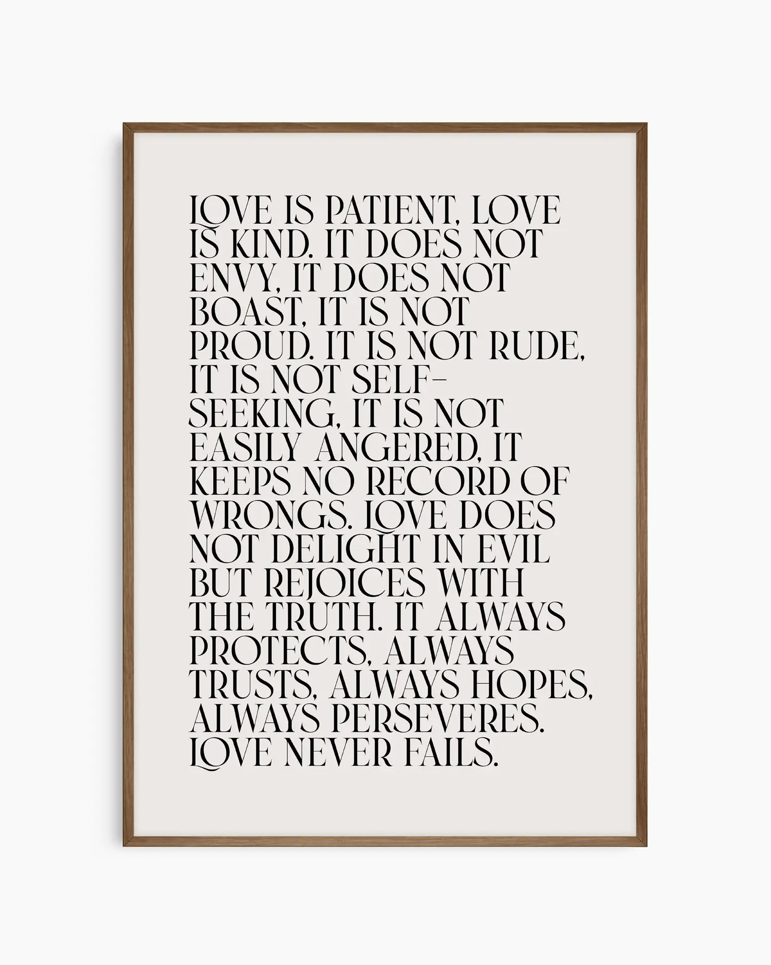 Framed text poster with philosophical quote on a white background