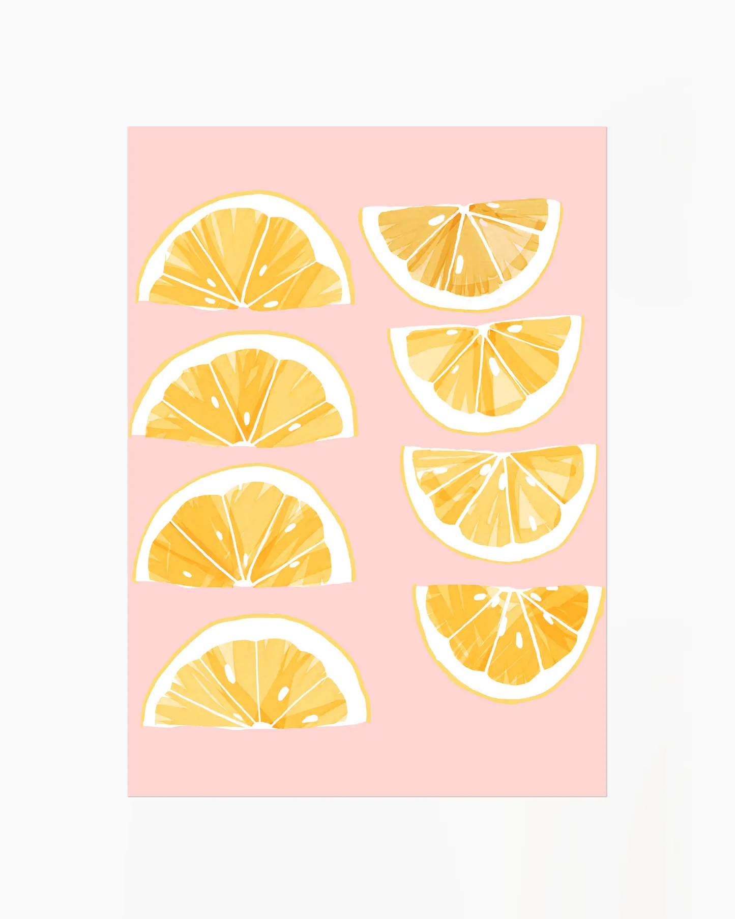 Pattern of lemon slices on a pink background