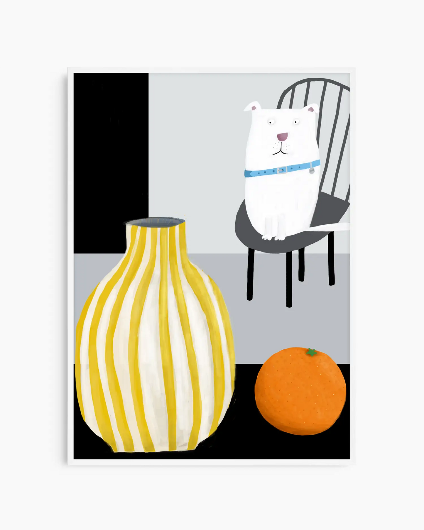 Sjov Hvid Hund Plakat