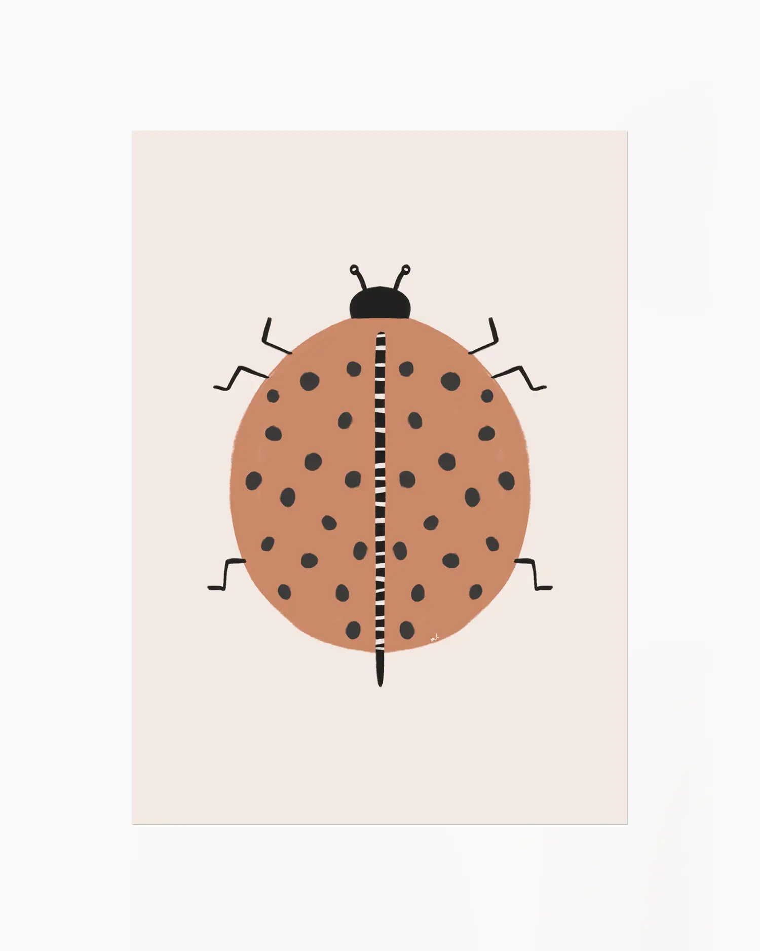 Illustration of a ladybug on a beige background