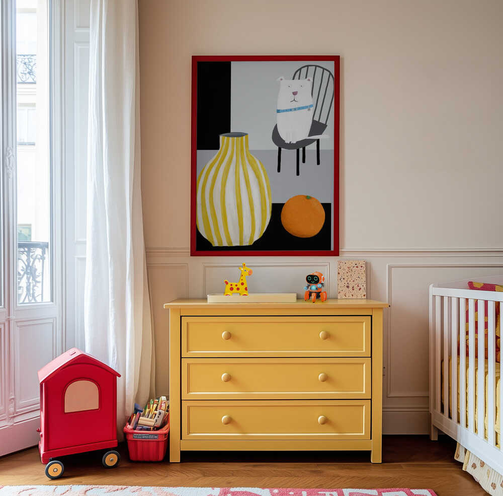 Sjov Hvid Hund Plakat