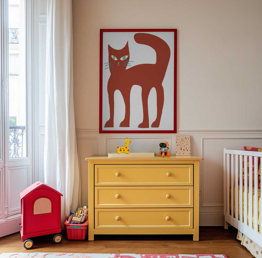 Stor Rød Kat Plakat