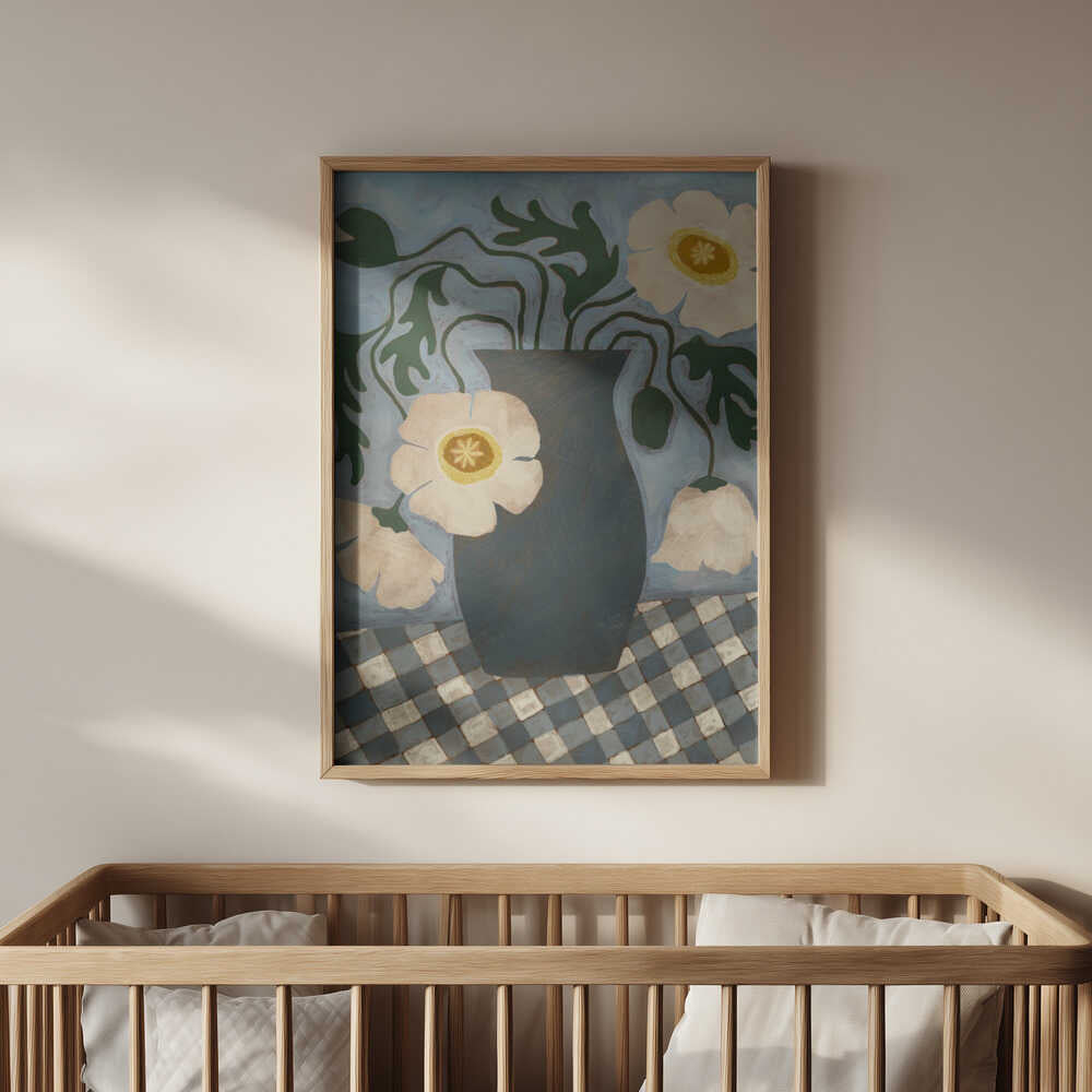 Hvide Islandske Valmuer Plakat