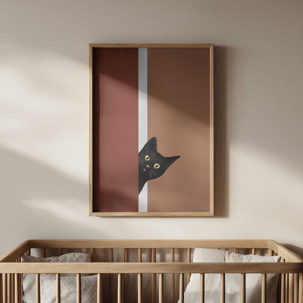 Nysgerrig Sort Kat Plakat